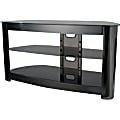 Sanus Media Console with Shelves - Corner TV Stand - For TVs up to 56" - 125 lb Load Capacity - 21.1" Height x 45.7" Width x 17.5" Depth - Glass - Black