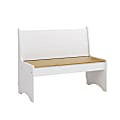 Linon Payson Wood Storage Bench With Backrest, Honey/White 1 thumbnail image
