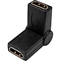 4XEM 90 Degree Swivel HDMI A Female To HDMI A Female Adapter - 1 Pack - 1 x 19-pin HDMI (Type A) Digital Audio/Video Female - 1 x 19-pin HDMI (Type A) Digital Audio/Video Female - Gold Connector - Gold Contact - Black