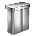simplehuman Voice And Motion Sensor Recycling Can, 15.3 Gallons, Stainless Steel