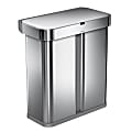 simplehuman Voice And Motion Sensor Recycling Can, 15.3 Gallons, Stainless Steel 1 thumbnail image