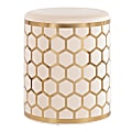 LumiSource Honeycomb Ottoman, Gold/Cream 1 thumbnail image