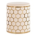 LumiSource Honeycomb Ottoman, Gold/Cream