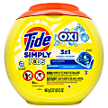 Tide Simply PODS + Oxi Liquid Laundry Detergent Pacs, 30 Oz, Refreshing Breeze, Container Of 55 Pacs