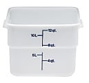 Cambro Poly CamSquare Food Storage Containers, 12 Qt, White, Pack Of 6 Containers