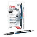 Pentel® EnerGel™ Deluxe RTX Retractable Liquid Gel Pens, Fine Point, 0.5 mm, 54% Recycled, Blue Barrel, Black Ink, Pack Of 12 Pens