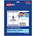 Avery® Permanent Labels With Sure Feed®, 94248-CMF50, Rectangle, 3" x 3-3/4", Matte Clear, Pack Of 300 1 thumbnail image