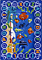 Joy Carpets® Kids' Essentials Rectangle Area Rug, Underwater Readers™, 5-1/3' x 7-33/50', Multicolor