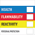 Tape Logic® Preprinted Shipping Labels, DL1286, Health Flammability Reactivity, Square, 4" x 4", Multicolor, Roll Of 500