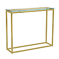 Eurostyle Sandor Console Table, 30-1/3”H x 35-4/5”W x 10”D, Matte Brushed Gold/Clear 1 thumbnail image