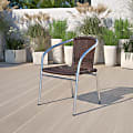 Flash Furniture Lila Rattan Commercial Indoor/Outdoor Restaurant Stack Chair, Dark Brown/Gray 1 thumbnail image