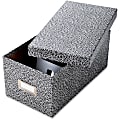 Oxford Index Card Storage Boxes - Media Size Supported: Index Card 4" x 6" - 1200 x Index Card (4" x 6") - Lift-off Closure - Plastic, Steel - Black, White - For Index Card, Label - 1 Each 1 thumbnail image