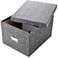 Oxford Index Card Storage Boxes - Media Size Supported: Index Card 6" x 9" - 1200 x Index Card (6" X 9") - Lift-off Closure - Plastic, Steel - Black, White - For Index Card, Label - 1 Each