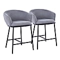 LumiSource Ashland Counter Stools, Gray/Black, Set Of 2 Stools 1 thumbnail image