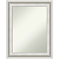 Amanti Art Non-Beveled Rectangle Framed Bathroom Wall Mirror, 29-1/2” x 23-1/2”, Parlor White