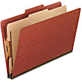 Oxford® Pressboard Classification Folders, Legal Size, 2" Expansion, 65% Recycled, Brick Red, Box Of 10