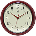 Infinity Instruments Round Retro Wall Clock, 12”, Red 1 thumbnail image