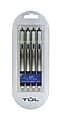 TUL® GL Series Retractable Gel Pens, Fine Point, 0.5 mm, Silver Barrel, Blue Ink, Pack Of 4 Pens