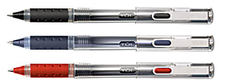 TUL® RB1 Rollerball Pens, Fine Point, 0.5mm, Silver Barrel, Assorted Inks, Pack Of 4
