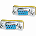 4XEM DB9 Serial 9-Pin Female To Female Adapter - 1 x 9-pin DB-9 Serial Female - 1 x 9-pin DB-9 Serial Female - 1920 x 1200 Supported - Yellow, Silver