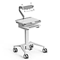 Mount-It! MedHub Mobile Medical Cart Workstation With Spring Arm Laptop Mount, White/Gray 1 thumbnail image
