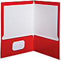 Oxford™ Laminated Twin-Pocket Folders, 8 1/2" x 11", Red, Box Of 25 1 thumbnail image