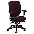 HON® Resolution 6200 High-Back Fabric Chair, 44 3/4"H x 27 3/4"W x 27 1/4"D, Titanium Frame, Claret Burgundy Fabric
