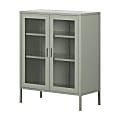 South Shore Crea 32"W Metal Mesh 2-Door Accent Cabinet, Sage Green 1 thumbnail image