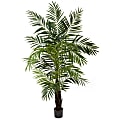 Nearly Natural Areca Palm 72”H Plastic Tree With Pot, 72”H x 58”W x 58”D, Green