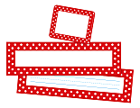 Barker Creek Name Tag & Name Plate Set, Red/White Dot