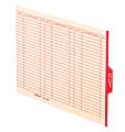 Pendaflex® End-Tab "Out" Cards, Letter Size, Manila/Red, Pack Of 100 Cards