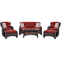 Hanover Strathmere 6-Piece Seating Set, Crimson Red 1 thumbnail image
