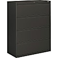 HON® 800 42"W Lateral 4-Drawer File Cabinet With Lock, Metal, Charcoal