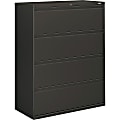 HON® 800 42"W x 19-1/4"D Lateral 4-Drawer File Cabinet With Lock, Charcoal