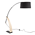 LumiSource Robyn Floor Lamp, 74"H, Black/Natural