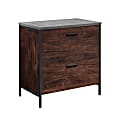 Sauder® Market Commons 30"W x 18"D Lateral 2-Drawer File Cabinet, Rich Walnut™/Slate Gray 1 thumbnail image