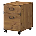 kathy ireland® Home by Bush Business Furniture Ironworks 15-1/2"W Lateral 2-Drawer Mobile Pedestal Cabinet, Vintage Golden Pine, Standard Delivery