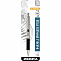 Zebra STEEL 4 Series G-402 Retractable Gel Pen - Fine Pen Point - 0.5 mm Pen Point Size - Retractable - Black Gel-based Ink - Stainless Steel Barrel - 1 Each