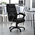 Flash Furniture Overstuffed Ergonomic LeatherSoft™ Faux Leather High-Back Swivel Chair, Black