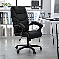 Flash Furniture Overstuffed Ergonomic LeatherSoft™ Faux Leather High-Back Swivel Chair, Black 1 thumbnail image