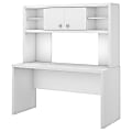 Bush Business Furniture Echo 60"W Credenza Desk With Hutch, Pure White, Standard Delivery