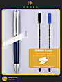 Cross™ Calais Chrome Ballpoint Pen, Medium Point, 1.0mm, Blue Ink 1 thumbnail image