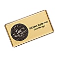 The Mighty Badge™ Name Badge Kit For Inkjet Printers, 1 1/2" x 3", Gold, Pack Of 10