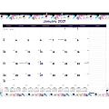 Rediform Passion Floral Design Desk Pad - Julian Dates - Monthly - 1 Year - January 2021 till December 2021 - 1 Month Single Page Layout - Desk Pad - Floral - Fiber