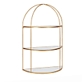 Kate And Laurel Freade Wall Shelf, 32”H x 21-1/4”W x 7-1/4”D, White/Gold 1 thumbnail image