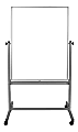 Luxor Double-Sided Mobile Magnetic Dry-Erase Whiteboard, 36" x 48", Aluminum Frame With Silver Finish