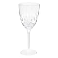 Amscan Plastic Crystal Wine Glasses, 8 Oz, Clear, 8 Glasses Per Pack, Case Of 2 Packs