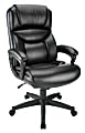 Realspace® Fennington Bonded Leather High-Back Executive Chair, Black