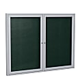 Ghent 2 Door Enclosed Vinyl Bulletin Board, Satin Aluminum Frame, 36"H x 48"W, Ebony 1 thumbnail image