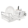 simplehuman® Dish Rack System, 8 1/2"H x 21"W x 16 1/2"D, Silver 1 thumbnail image
